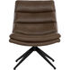 Keller Missouri Mahogany Leather Swivel Lounge Chair, Swivel